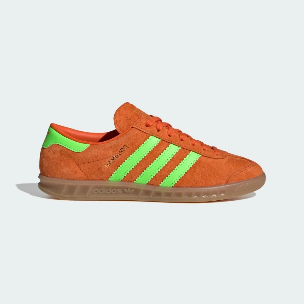 adidas Hamburg‎ Womens Size 6.5 Shoes Orange Light Green Sneakers IH5460 NEW